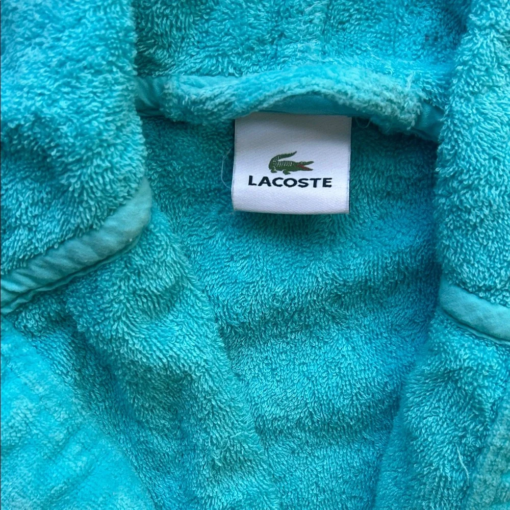 Lacoste  Hooded bath Robe - Bright Aqua Blue !! Small